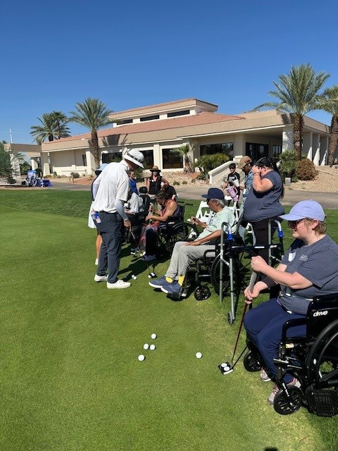 Stroke survivors at the driving range